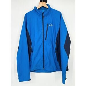 LL Bean Full Zip Jacket Mens Large Blue Windstopper Softshell Outdoor Hiking